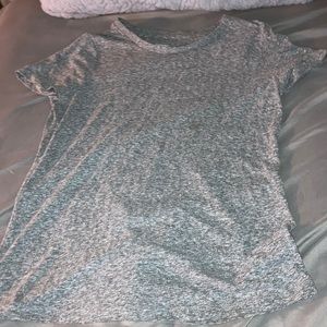 Gray T-shirt and black leggings